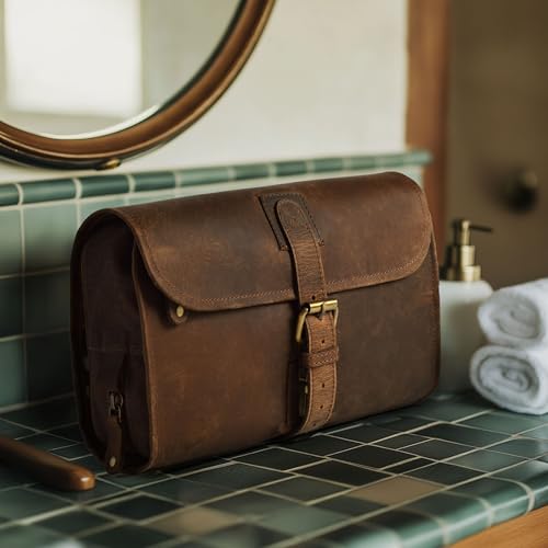 LEATHER VILLAGE Hanging Toiletry Bag