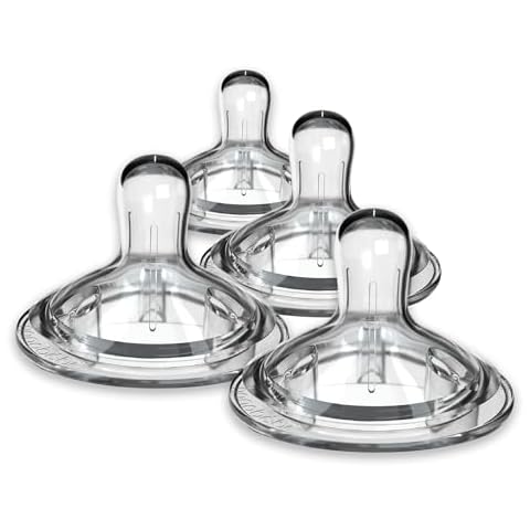 Nanobebe Nipples Baby Bottle Nipples, Silicone Nipple, Triple Vented, Ready to Use, 4 Pack, Fast Flow Cover