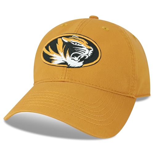 Legacy NCAA Officially Licensed Baseball Hat, Missouri Tigers, Lightweight Cap for Men & Women, Relaxed Twill Adjustable (EZA), Mustard, One Size Fits Most, Adjustable Fabric Closure