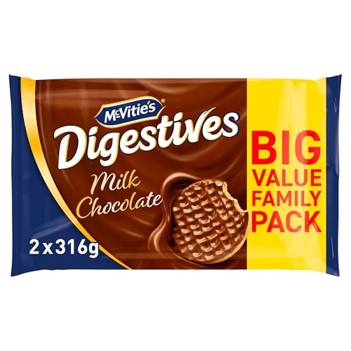Milk Chocolate Digestives Biscuits Twin Pack 2x316g (Pack Of 2) Delicious "Taste the sweetness in every bite" Tasty And Twisty Treat