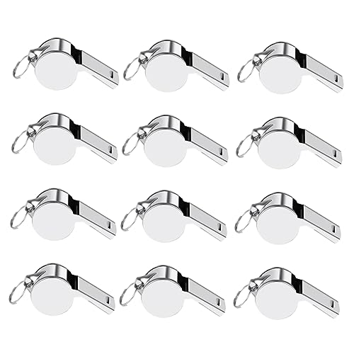 12 Silbatos de Acero Inoxidable con Cordón para Deportes miniatura 1