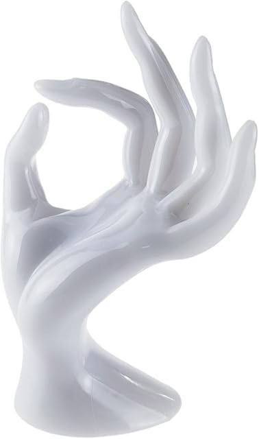 Eidoct Hand Jewelry Display Holder OK Shape Mannequin Hand Bracelet Ring Holder Jewelry Display Jewelry Stand for Home Organization & White (113)