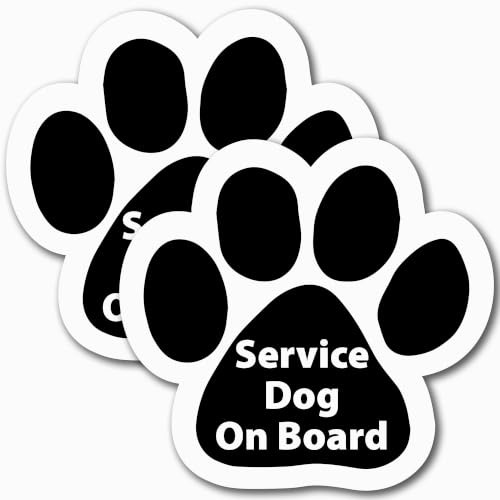 Image of Service Dog Pawprint Car Magnetic Decal 5 Inch, 2 Pack Ideal Dog Lover Gift | Heavy Duty Accessory, Magnetic Decal for Cars, Trucks and SUVs or Any Magnetic Surface, Crafted in USA