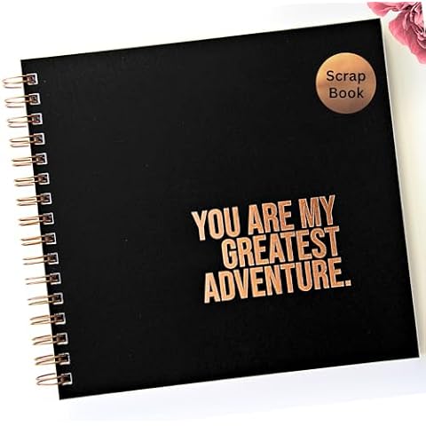 Couples Scrapbook Album, Engagement Gift, 8.5" x 8.5" 90 pgs, Wedding Scrapbook, Gifts For Couples, First Year Anniversary Paper, Engagement Album, Photo Album Wedding, Christmas Gift For Fiance. Cover