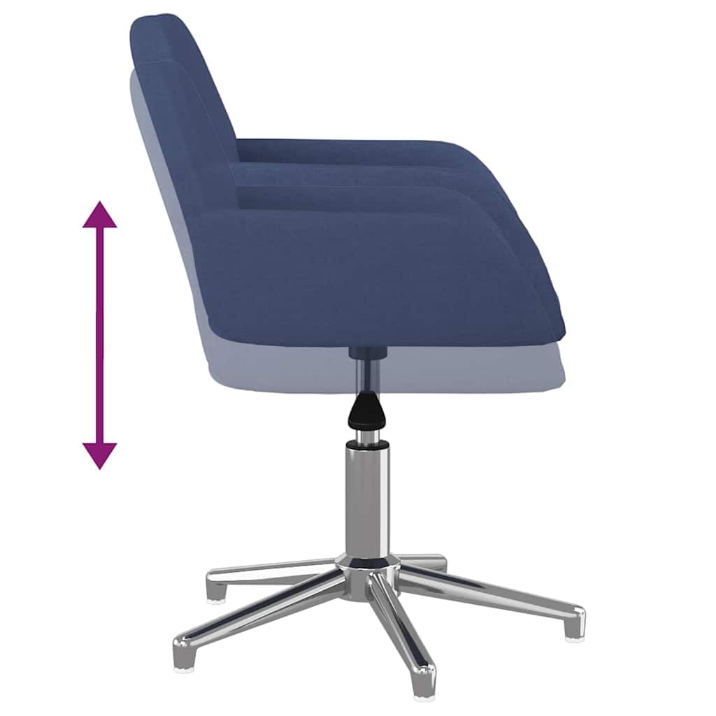 Silla de oficina giratoria azul tela