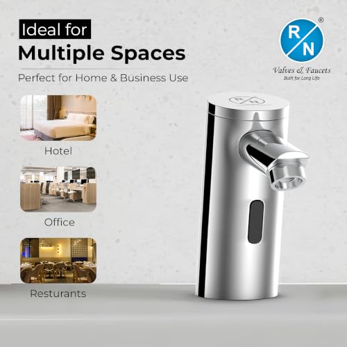 Image of RN Automatic Touchless Sensor Faucet for Wash Basin, Motion Sensor Bathroom Sink Tap, Hands-Free Smart Faucet with Chrome Finish, Water Saving Kitchen & Bath Fixture (Pillar Body.3)