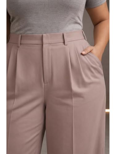 Image of KOTTY Plus Size Women's High Waist Comfortable Straight Fit Formal Pants