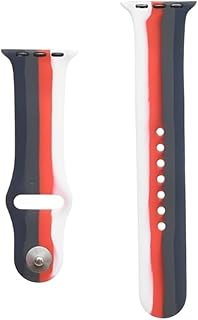 Silicone Adjustable Replacement Smartwatch Wrist Band With Striped Soft Design And Metal Clasp Compatible Smart Watches 38/40/41 Mm - Multi Color (D)