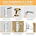 RORMGO Furniture Anchors 10-Pack, Anti Tip Furniture Anchors for Baby Proofing, Extra-Strong Metal Wall Anchor Straps with Steel Cable to Secure Dresser, Bookcase, Wardrobe & Cabinet, White