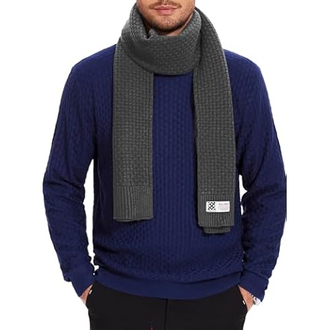 Zaitun Winter Scarf For Men Soft Warm Waffle knitted Classic Fashion Cold Weather Scarves Cover