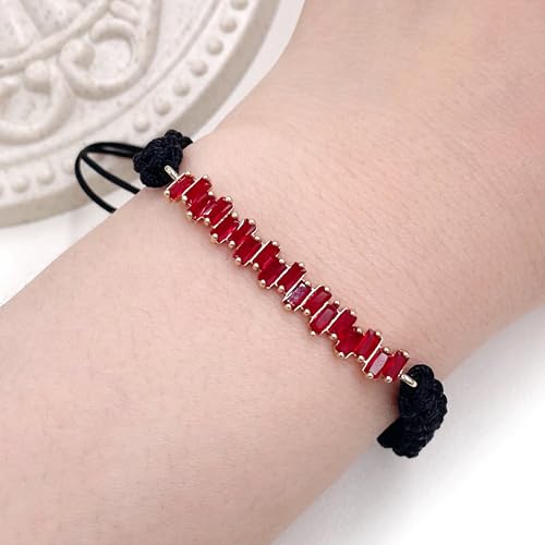 Image of Hand-woven String and Tennis Zircon Bracelet, Stylish Retro Adjustable Bracelet BFF Cubic Zirconia Crystal Women's Love Friendship Jewelry