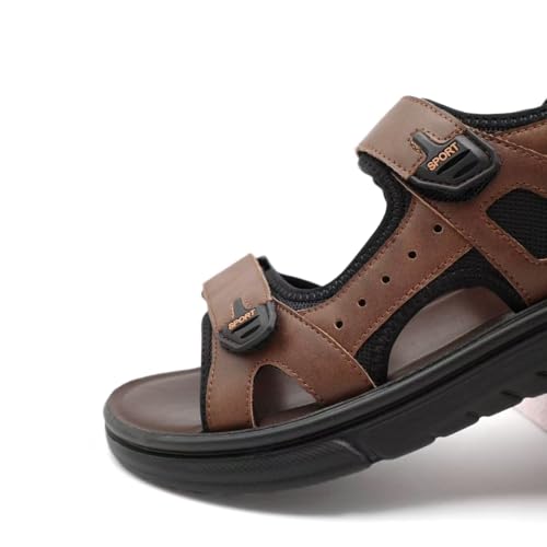 Image of Finishing & Sewing Men's Sport Sandals with Adjustable Straps, Comfort Outdoor Athletic Walking Summer Sandals