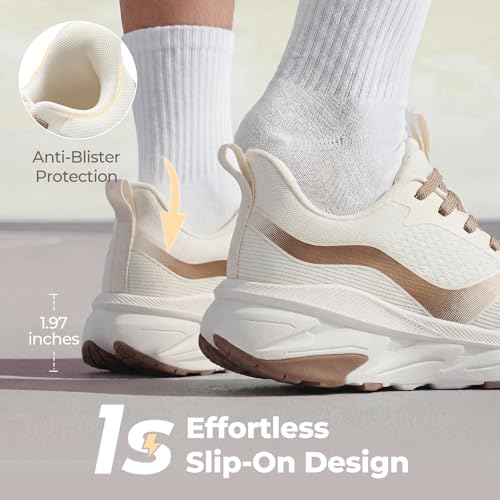 Image of SMILIN Women's Walking Running Shoes with Arch Support, Athletic Comfortable Cushioned Lightweight Tennis Shoes, Lace Up Fashion Sneakers for Standing All Day Work Gym Workout Travel Cross Training