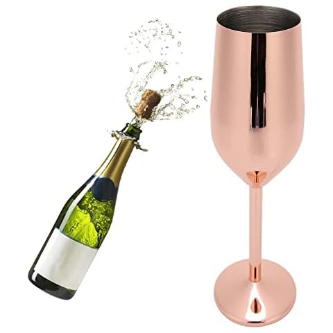 Copas de champán Fdit de acero inoxidable con diseño ergonómico en rosa de oro Cover