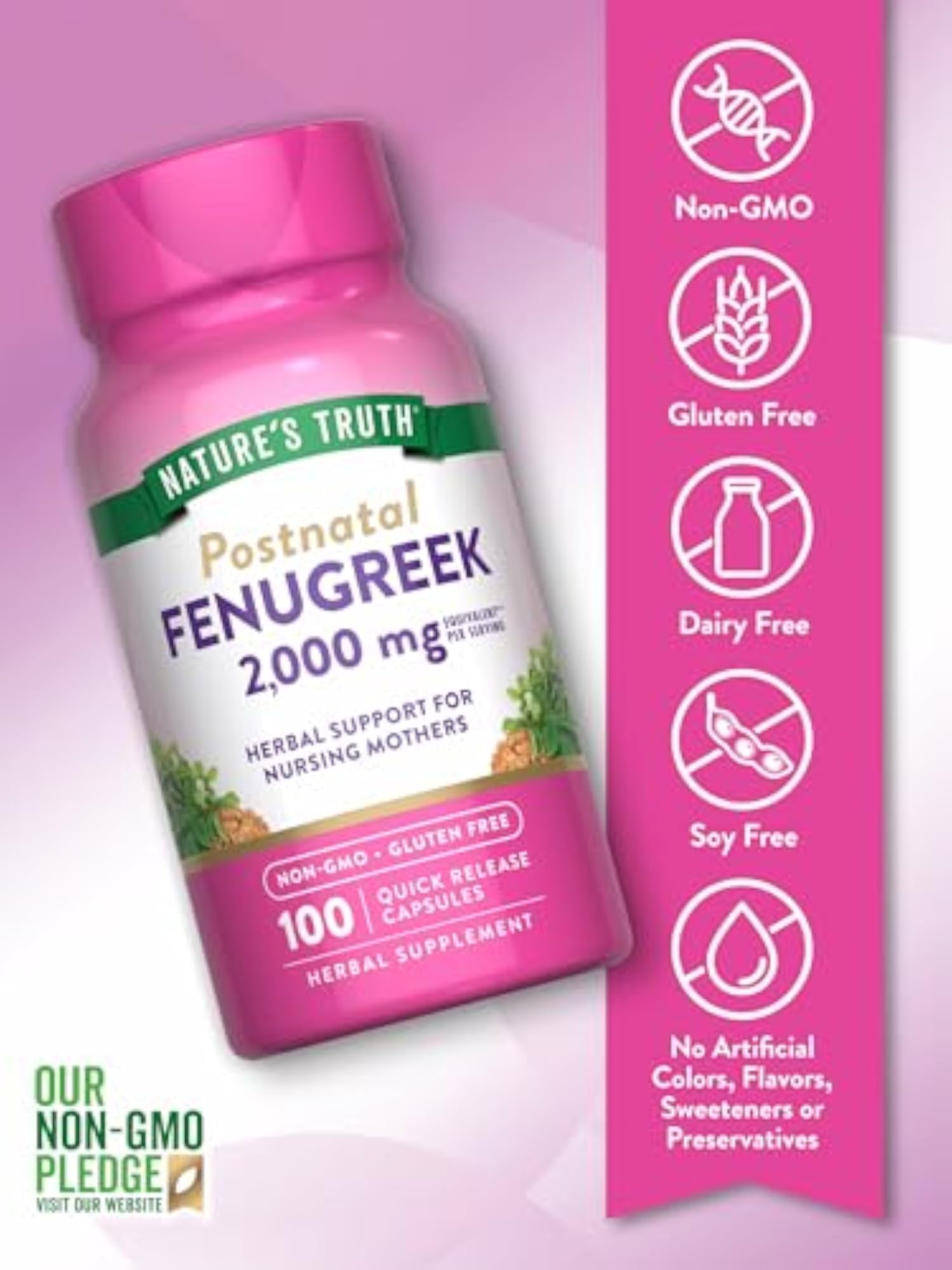 Nature's Truth Fenugreek Seed Capsules 610 mg