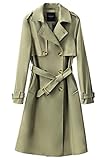 combinar gabardina beige mujer DISEÑO CON ESTILO: El diseño cruzado y de 6 botones hace que este abrigo sea más atractivo y moderno. El corte adecuado muestra tu hermosa curva.