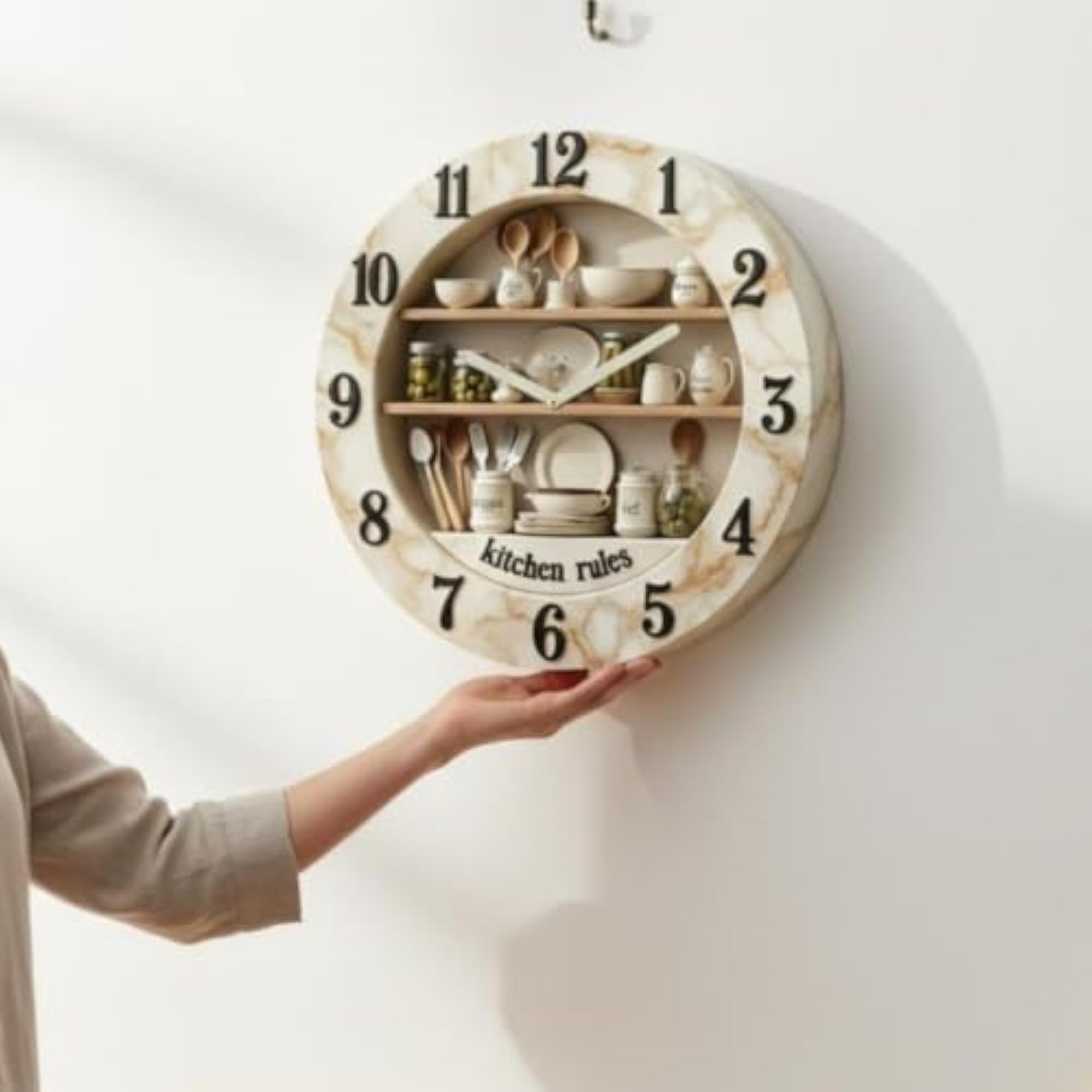 Nordic Design Kitchen Herb Wall Clock