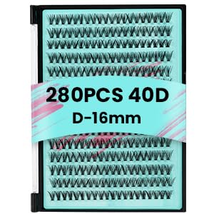 AMZGIRL LASH Clusters Kit 320Pcs, DIY Individual Extensions with Lash Bond and Seal, Remover For False Eyelashes, Applicator Tool Kit At Home(3040D,D-Mix9-16mm, Black