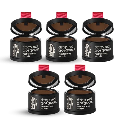 Image of Style Edit Root Touch Up Powder | Temporary Hair Color for Gray Roots and Thinning Hair | Salon-Quality, Transfer-Resistant Hair Concealer | Dark Red, 0.13 oz (Pack of 5)