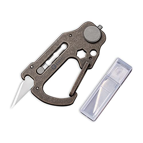 CIVIVI Polymorph Titanium Carabiner Multi-Tool with Utility Blade, Bottle Opener, Screwdriver C20045-2