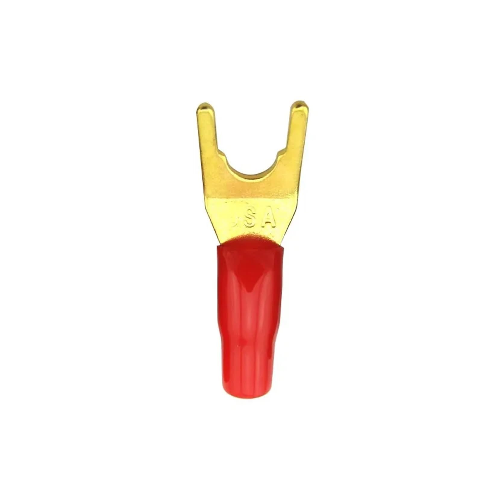 Cosses à sertir isolées, connecteurs de fils, 10 pièces, fiches bananes en U, connecteur type U/Y cuivre plaqué or, pince avec étui poignée plastique pour(Mix)