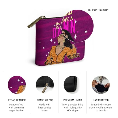 Image of DailyObjects Women's Zip Wallet | Made with Vegan Leather Material | Carefully Handcrafted | Holds up to 8 Cards | Slim and Easy to Fit in Pocket | Coin Pocket with Button Closure