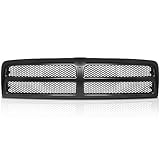 Daume Grille Compatible With 1994-2002 1994 1995 1996 1997 1998 1999 2000 2001 2002 Dodge Ram 1500 2500 3500 Front Honeycomb Mesh Matte Black Grill
