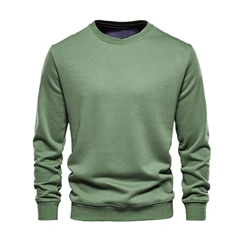 Sweat à capuche homme vert XL en coton décontracté à manches longues