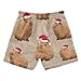 Aflyko Christmas Boys Board Shorts Santa Hat Capybara Brown Fashion Youth Swim Shorts, Relaxed Fit for Beach Holidays and Pool Parties, X-Large
