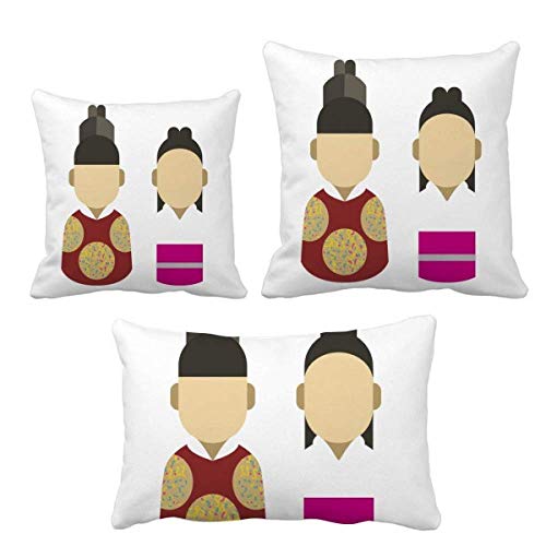 Parure de coussin prince et princesse Corée DIYthinker en coton pour décoration