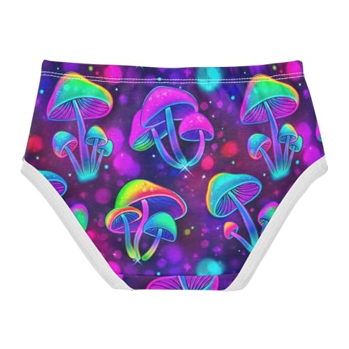 Joisal Toddlers Underwear Floral 2t Cotton Little Girl Panties Pattern Briefs Underpants Mushrooms Neon Colors Cartoon2