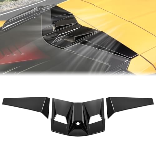 MSIZOY Rear Roof View Camera Cover Rear Decklid Camera Vent Cover Windshield Spoiler Trim Covers Compatible with for Chevy Corvette C8 Stingray Z51 Z06 E-Ray 2020-2026 Roof Protector Accessories