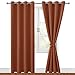 Hiasan Blackout Curtains for Bedroom, 52 x 84 Inches Long - Thermal Insulated & Light Blocking Window Curtains for Living Room/Kids Room Fall Home Decor, 2 Drape Panels Sewn with Tiebacks, Burnt Ochre