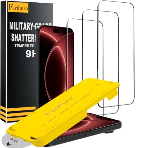 Image of Ferilinso 3 Pack Screen Protector for 18 Pro Max, Tempered Glass