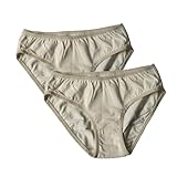 TOSOFT Pack De 2 Braguitas De Algodón Orgánico Natural Para Mujer Braguitas De Cáñamo Transpirables De Cintura Media/alta Braguitas Ropa Interior.(Mid-waist+Mid-waist,XL)