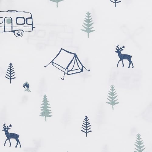 Image of Eddie Bauer - Twin Sheet Set, Cotton Percale Bed Sheets, Crisp & Cool Bed Sheets, Ideal Dorm Essentials (Campout Dark Blue, Twin)