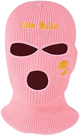 3 Hole Balaclava Face Mask Men Ski Face Masks for Winter Outdoor Sports Cycling Full Face Cover Women Pink