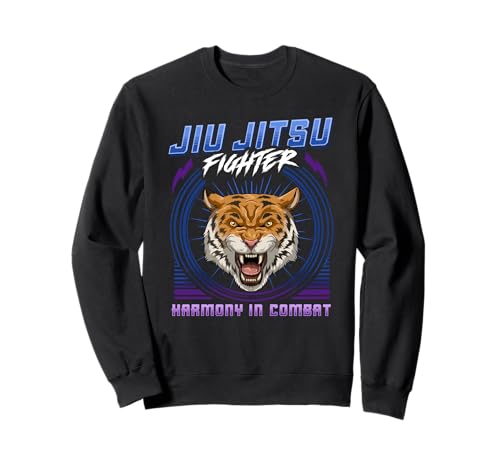 Jiu Jitsu Harmony In Combat - Grappling BJJ Tiger Head Felpa