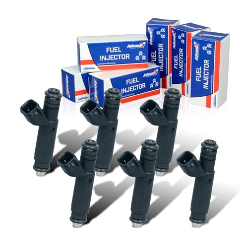 AdvanEX 6PCS 1-hole Fuel Injectors Compatible with 1999-2001 Jeep Cherokee, 1999-2004 Jeep Grand Cherokee/TJ/Wrangler, FJ454 0280155784