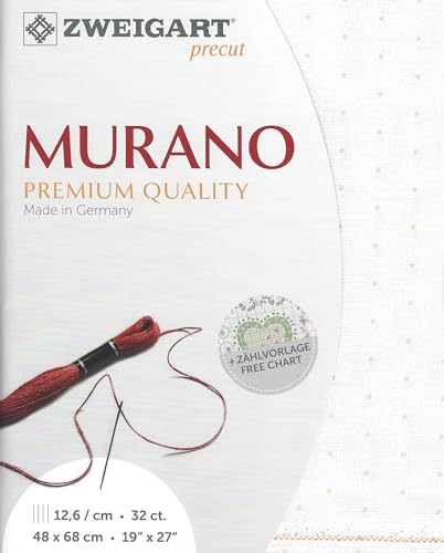 Image of Wizardi Murano Mini Dots 32 Count Soft Cream 3984 /1439. Needlework Canvas, Cross-Stitch Fabric, Embroidery Cloth, Needlepoint Canvas. 52% Cotton and 48% Viscose. Precut Zweigart