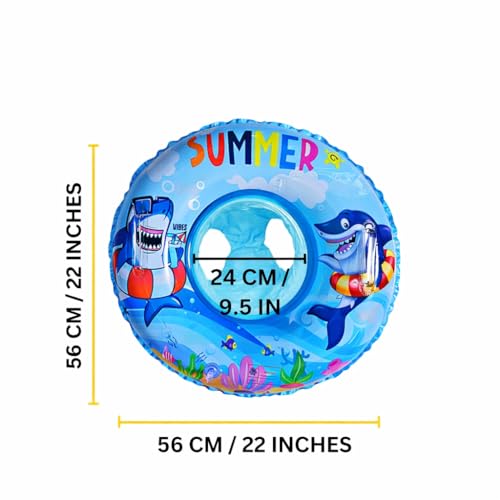 Image of Inflatable Kiddie Float | Water Baby Floater for Kids| Safe Anti-flip Diaper Style Swim Tube Rider| Swim Pool Tube for Toddlers|Multicolor Cute Swimming Pool Safety Seat (ROUND FLOAT BLUE)