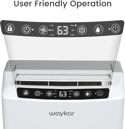 Image of Waykar 34 Pints 2025 Most Efficient Energy Star Dehumidifier for Home & Basement, Ideal for Spaces up to 2,000 Sq. Ft. with Auto or Manual Drainage, 0.62-Gallon Water Tank
