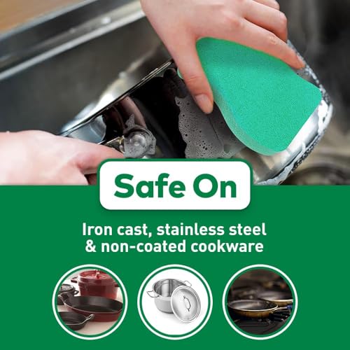 Scotch-Brite Heavy Duty Scrub Dots for Powerful Scrubbing, Suitable for Iron Cast, Stainless Steel & Non-Coated Cookware, Rinses Clean and Stays Odor Free (2 Pieces)