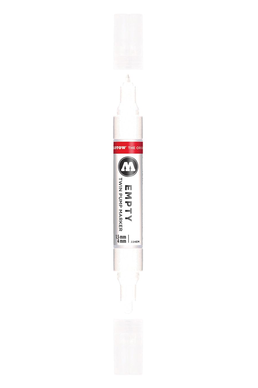 MOLOTOW ONE4ALL Acrylic Twin Empty Pump Marker, 1.5mm and 4mm Nibs, 1 Each (211.013)