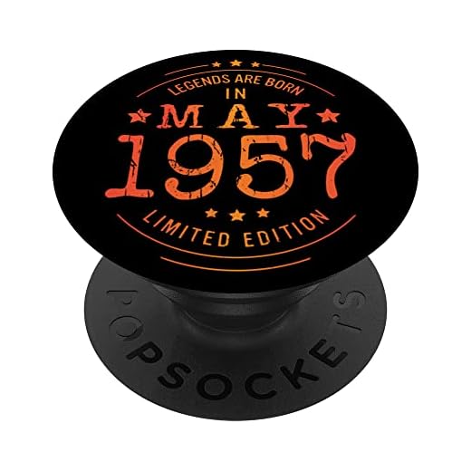 Cumpleaños Mayo 1957 Edición Limitada Regalo Legend May PopSockets PopGrip Intercambiable