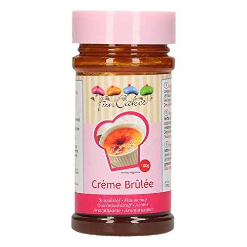 FunCakes Aroma de Crème Brulée de FunCakes: Aromas Alimentarios, Gran Sabor, Perfecto para Decorar Pasteles, Adecuado para Masas y Rellenos. 100 g