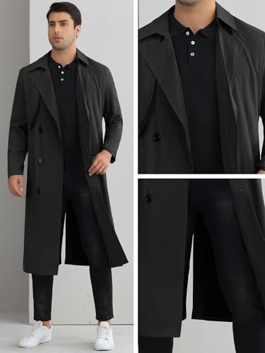Lars Amadeus Double Breasted Trench Coat for Men's Winter Long Coat with Belt4