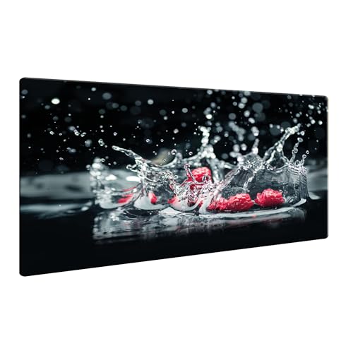 decorwelt | Herdabdeckplatten 80x52cm Ceranfeld Abdeckung Glas Spritzschutz Abdeckplatte Glasplatte Herd rutschfest Herd Ceranfeldabdeckung Pink Schwarz Obst