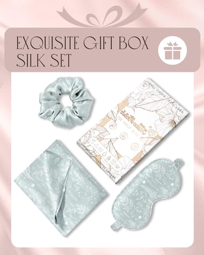 Miss Adola Mulberry 1Pack Silk Pillow Case for Hair and Skin 19 Momme Standard 75 x 50cm Pillowcase with Eye Mask & Scrunchie Soft Silk Pillowcase Sleeping Gift for Women, Flora Flower - Image 5