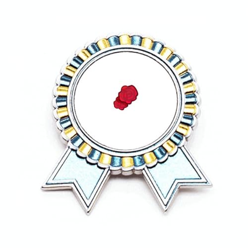 Broche rose rouge en métal taille M idéale pour sublimer un blazer en soirée